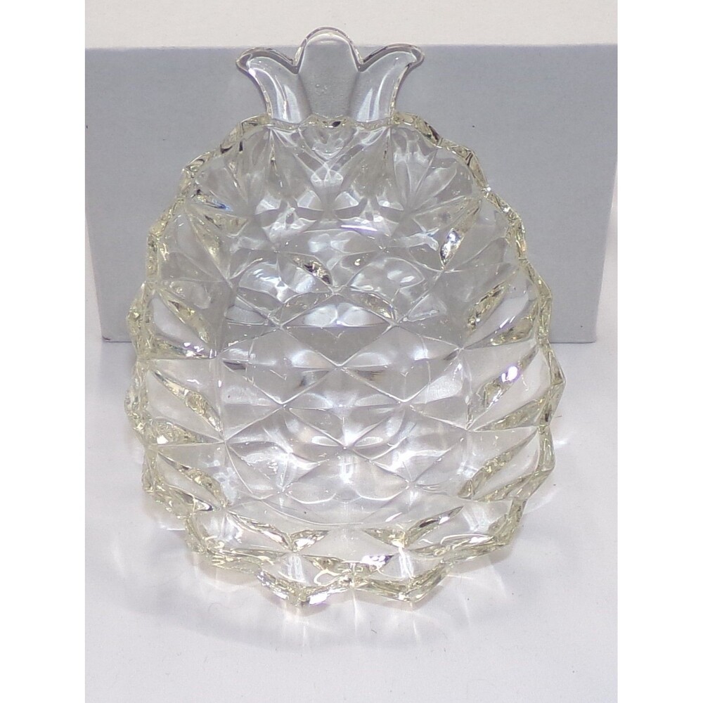 Pineapple pressed glass dish Vintage 6”x4.5”